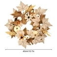 thumbnail image 3 of Xuniizn Fall Wreaths for Front Door, 16" Maple Leaves Pumpkin Wreath Fall Decor Fall Wreath for Thanksgiving Halloween Fireplace Wall Porch Party Supplies, Fall Decorations for Home, 3 of 9