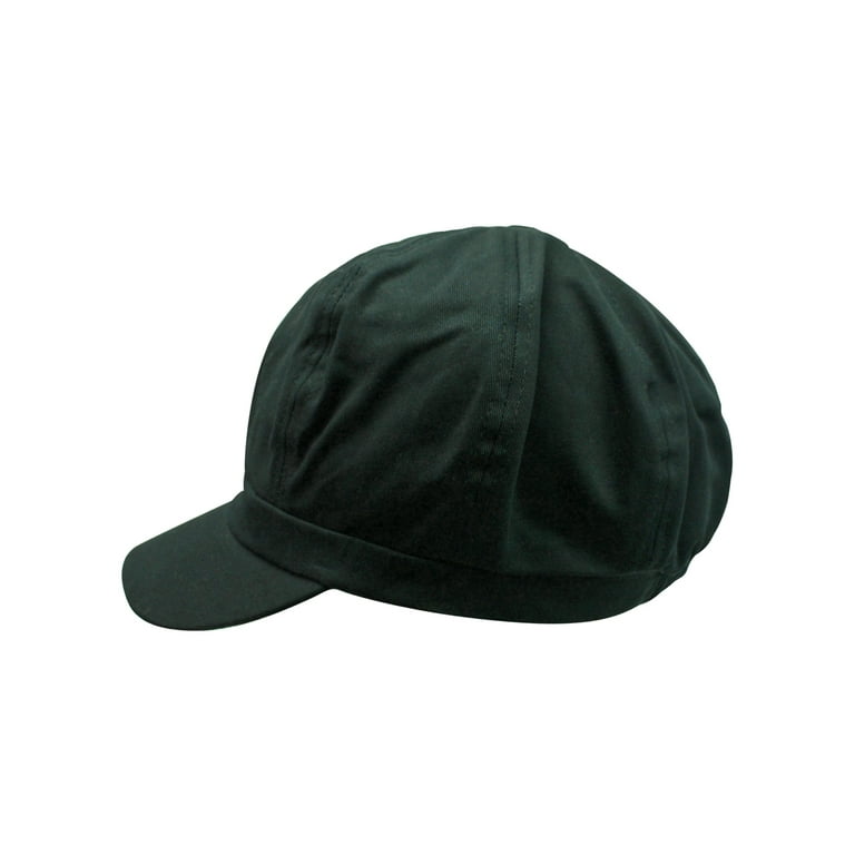 Black Oversize Cotton Newsboy Cap Hat