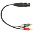 thumbnail image 2 of Cable de conexión divisor en Y, conector de cable de audio estéreo XLR hembra de 3 pines Cable XLR hembra a RCA macho compacto y liviano, 2 of 8