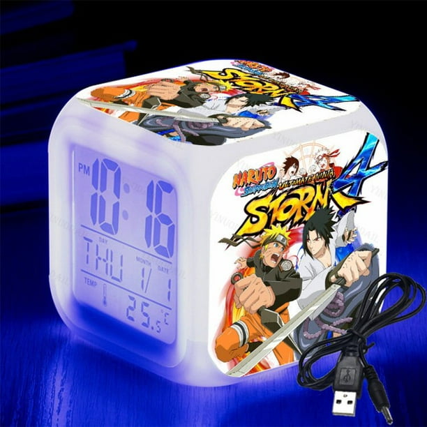 Despertador Con Luz De Naruto Shippuden – Pantalla Retroiluminada Con Hora, Fecha, Temperatura Y Alarma, Funciona Con Pilas AAA O USB, Producto Oficial