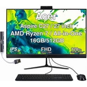 Acer Aspire C27 Ryzen 7 5825U 16GB 512GB 27 FHD 120Hz AIO Win11P w/USB Hub