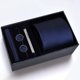thumbnail image 1 of Cajas de regalo Corbata para hombre Bufanda cuadrada Gemelos Clip de corbata Conjunto de cinco piezas Negocios formales Rayas azules, 1 of 6