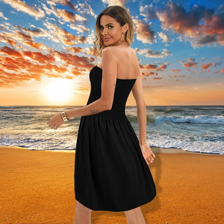 Dress for Women 2022 Mini Dress Strapless Summer Dresses Swimwear