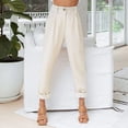 thumbnail image 4 of Pantalones Largos, Pantalones De Pierna Recta Con Bolsillo Lateral Casual Para Oficina Para Mujer ANGGREK M blanco, 4 of 6