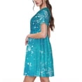 thumbnail image 2 of Disketp Christmas Snow para Vestido de Manga Corta para Mujeres, Vestidos de Verano para Mujeres, Casual y Holgado para la Playa, 2 of 6