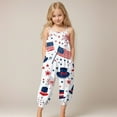 thumbnail image 2 of Zanarzt Toddler Girl Jumpsuit Cotton Girls Casual Jumpsuits Spaghetti Strap Sleeveless Loose Romper Long Pants with Pockets Kids Clothes Red,5-6 Years, 2 of 5