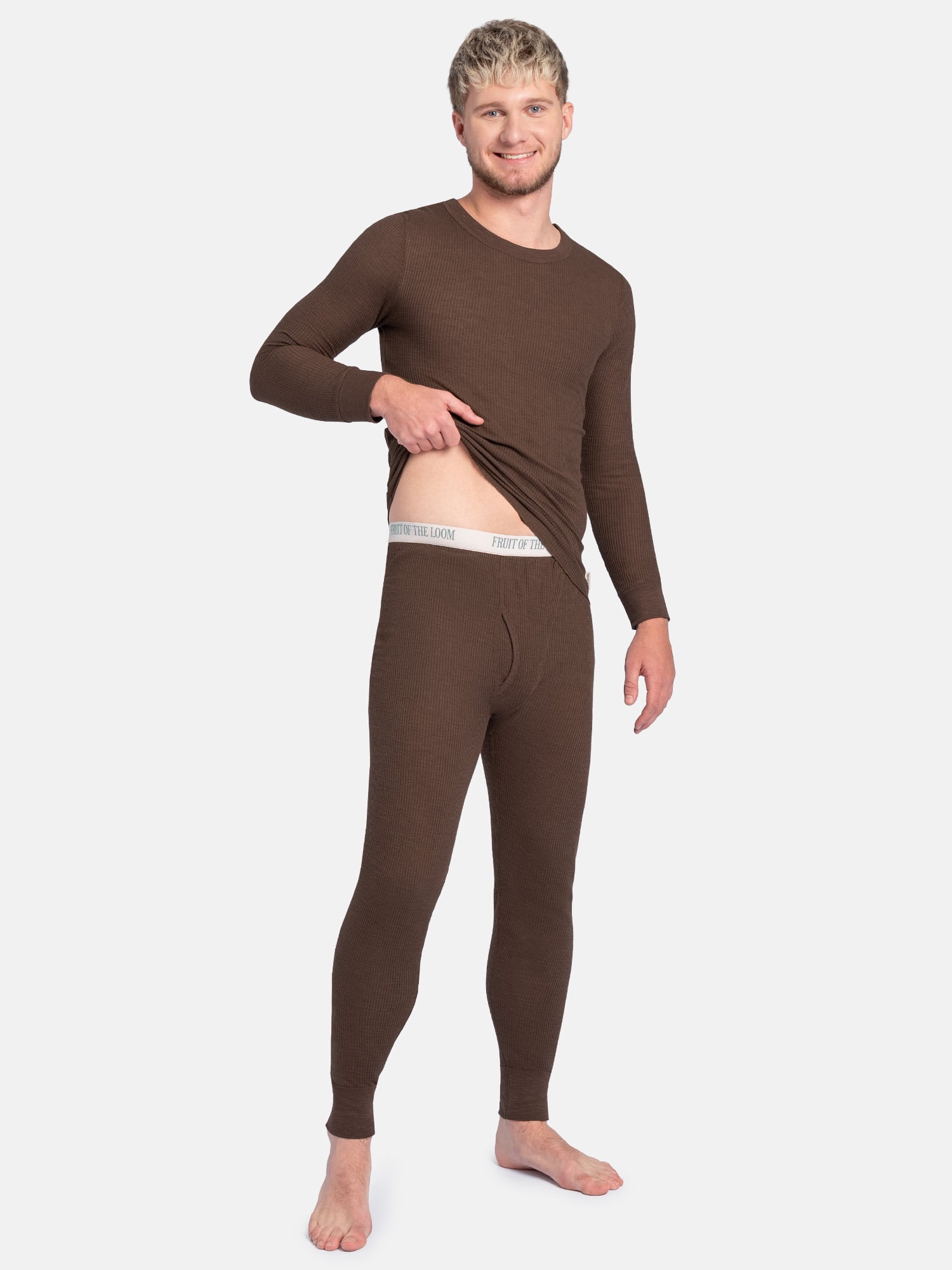 Fruit of the Loom Men's Slub Waffle Thermal Underwear Bottom, Sizes S-5XL