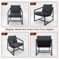 thumbnail image 3 of HNEBC Sling Accent Chair Indoor, Modern Chairs with 2 Removable Soft Cushion, Comfy Metal Framed Armchair and Seat Cushion Sofa Chairs for Living Room Bedroom Office (1PC,Dark Gray), 3 of 7