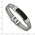thumbnail image 3 of White Stainless Steel bracelet Men's Black Diamond 7.75 in 13 mm 10, 3 of 3