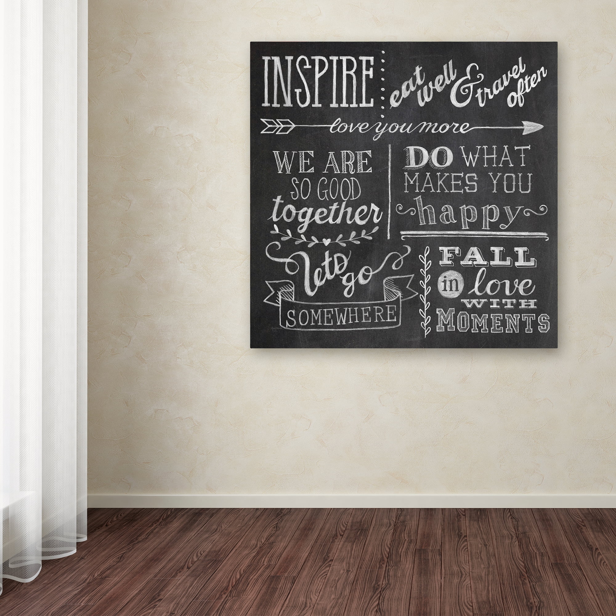 Trademark Fine Art 'Inspiration Chalkboard III' Canvas Art by Mary Urban