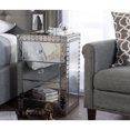 thumbnail image 2 of Plata Decor Import, Contemporary Mirrored Nightstand Duo with Stainless Steel & Premium Drawer, Rita Nightstand, Set of 2, 2 of 3