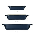 thumbnail image 7 of Tramontina Mae 3-Piece Ceramic Porcelain Baking Pans Set, Cobalt, Non Stick Casserole Dishes for Oven, Rectangular Bakeware for Lasagna, Cakes and Loafs, 7 of 7