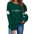 thumbnail image 4 of Tauxra Crewneck Sweatshirt for Women with St. Patrick's Day Print, Long Sleeve Casual Pullover, Green Holiday Graphic Top, 4 of 4