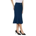 thumbnail image 4 of INSPIRE CHIC Women's Elegant Fishtail Skirt High Waist Belted Work Midi Mermaid Skirts S Royal Blue, 4 of 5