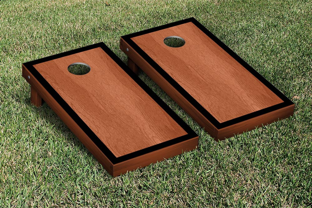 Black Rosewood Stained Border Cornhole Boards Game Set - Walmart.com
