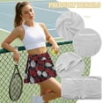 thumbnail image 5 of SEANATIVE Womens Tennis Skirt High Waisted Athletic Skorts Lightweight Pleated Tennis Skirts with Pockets Built-in Shorts Golf Pickleball Workout Skort for Running Casual, L, Rose Red Black, 5 of 7