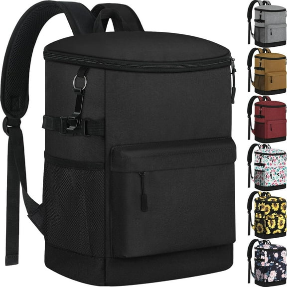 Cooler Backpack 33 Cans Backpack Coolers Insulated Leak Proof Soft Beach Cooler Bag for Men Women Ice Chest Backpack Camping Hiking Picnic Travel Cooler Lunch Backpack-20L-40 CansBlack