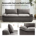 thumbnail image 6 of 90" Modern 3-Seater Sofa for Living Room Comfy Compact Apartment Couch with Removable Cushion, No Assembly Required, Gray, 6 of 9