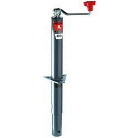 BULLDOG 155028 Round Trailer Jack, A-Frame, 2,000 lbs. Lift Capacity, Topwind, Bolt-On, 15 Inch Travel