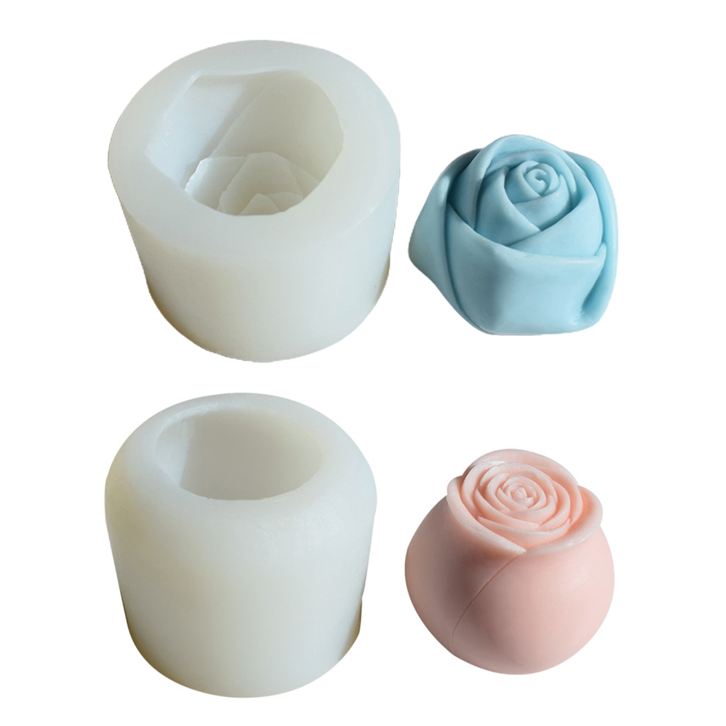 Large Flower Silicone Candle Mold DIY Handmade 3D Rose Candle Soap Plaster Resin Cake Baking Tool Home Decorations Gift