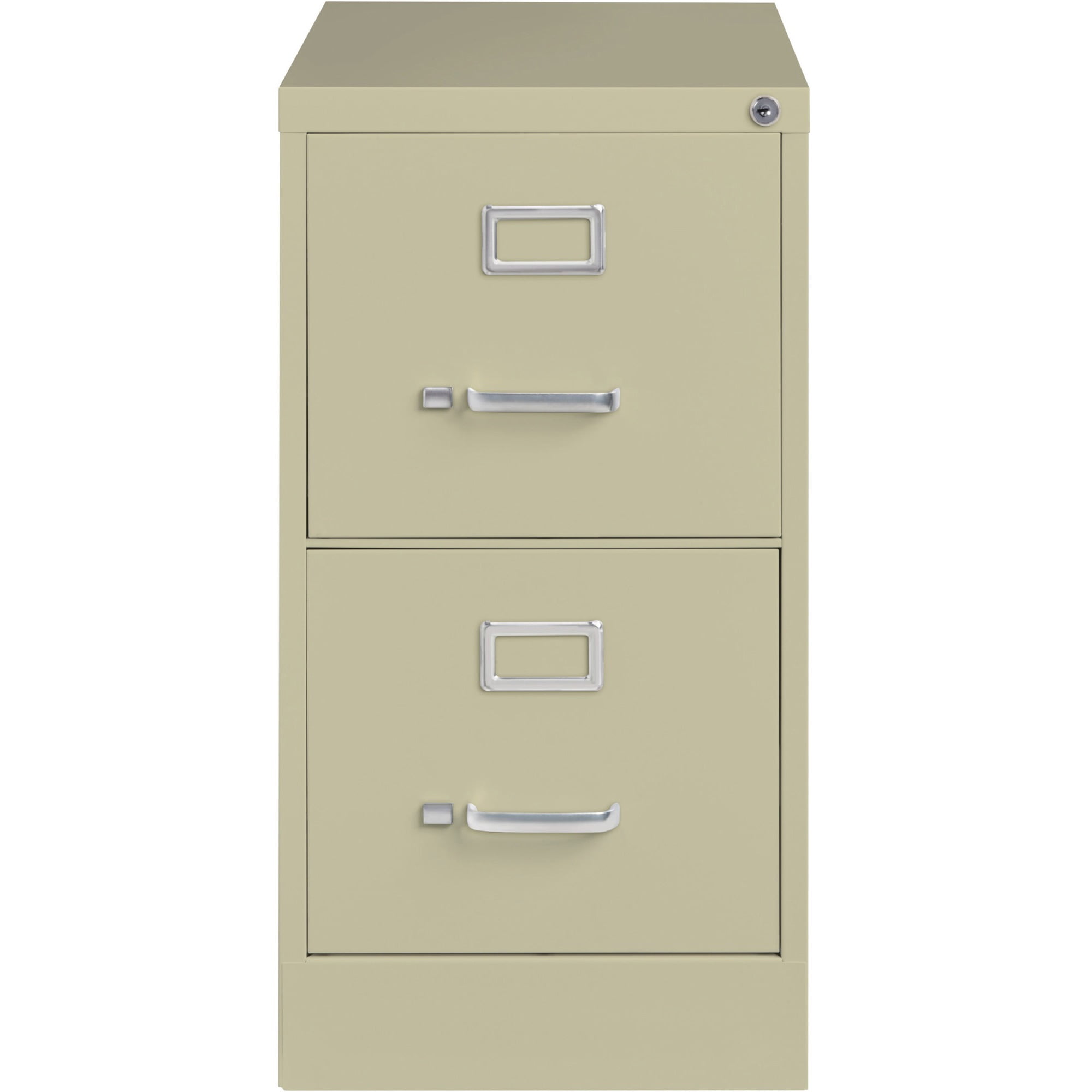 Lorell Vertical File - 2-drawer - 15" X 26.5" X 28.4" - 2 X Drawer(s) For File - Letter - Vertical - Security Lock, Ball-bearing Suspension, Heavy Duty - Putty - Steel - Recycled