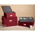 thumbnail image 6 of Covermates Keepsakes China Cups and Coffee Mugs Storage Box - Stackable, Reinforced Handles, China Storage, Scarlett Red, 6 of 8