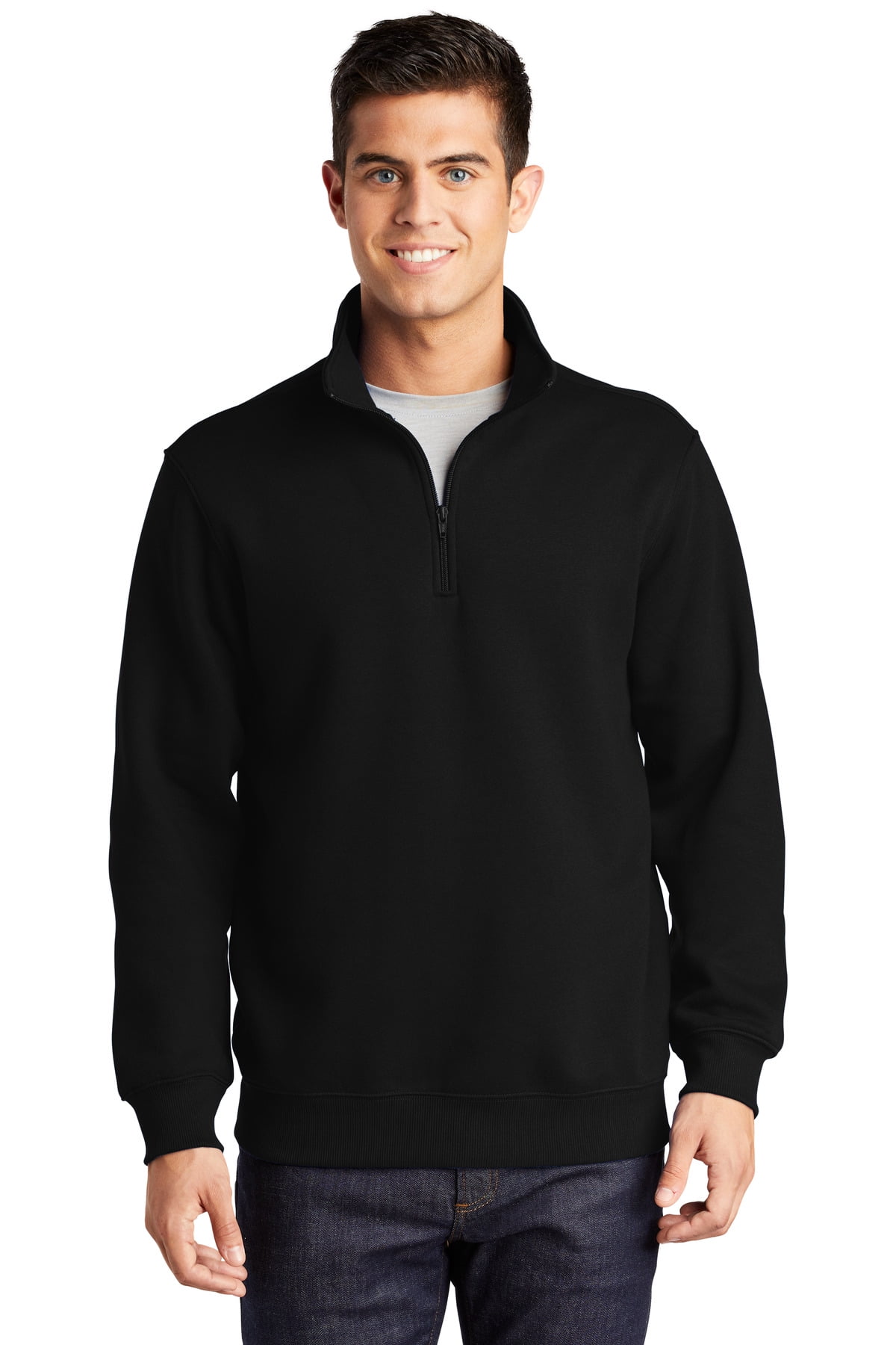 Sport-Tek Tall 1/4 Zip Sweatshirt-LT (Black) - Walmart.com