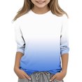 thumbnail image 2 of Ndbuld Girls Long Sleeve Tees Basic Crewneck Soft T-Shirts Toddlers' Long-Sleeve T-Shirts Assorted Colors Blue 150cm/59in, 2 of 5