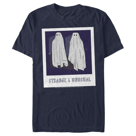 Men's Beetlejuice Halloween Strange and Unusual Ghost Photo Graphic Tee Navy Blue Small