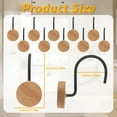 thumbnail image 3 of Shower Curtain Hooks, Round Log Decorative Shower Curtain Rings, Modern Wood Shower Curtain Hangers, 12PCS Metal Shower Hooks for Shower Curtain Rod, Bedroom, Living Room (Black), 3 of 3