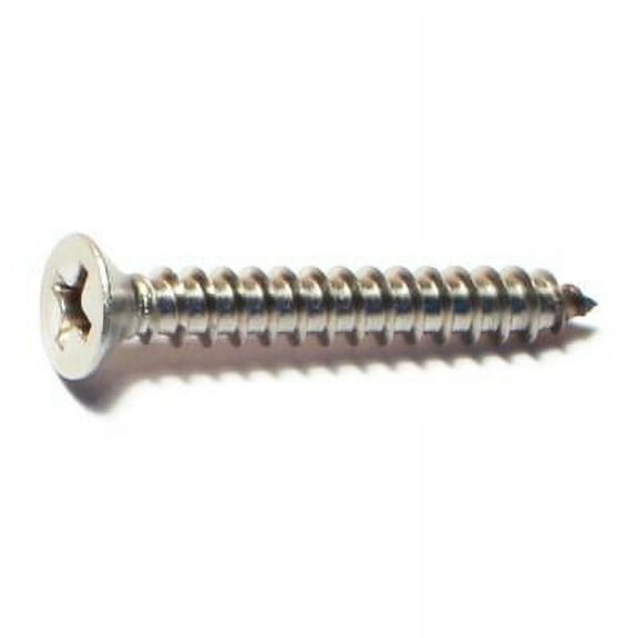 #8 x 1-1/4" 18-8 Stainless Steel Phillips Flat Head Sheet Metal Screws SMSFSS-181