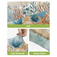 thumbnail image 4 of Starfish Coastal Blue Bar Stool Covers Set of 2, Summer Ocean Coral Conch Vintage Stretch Washable Bar Chair Covers with Backs, Removable Pub Counter Height Chair Cover for Kitchen Dining Room Cafe, 4 of 7