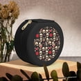 thumbnail image 6 of Yiaed rock record Skull Print Travel Jewelry Case Bridesmaid Gift Boxes Jewelry Travel Organizer Small Round Jewelry Box Mini Storage-Black, 6 of 7