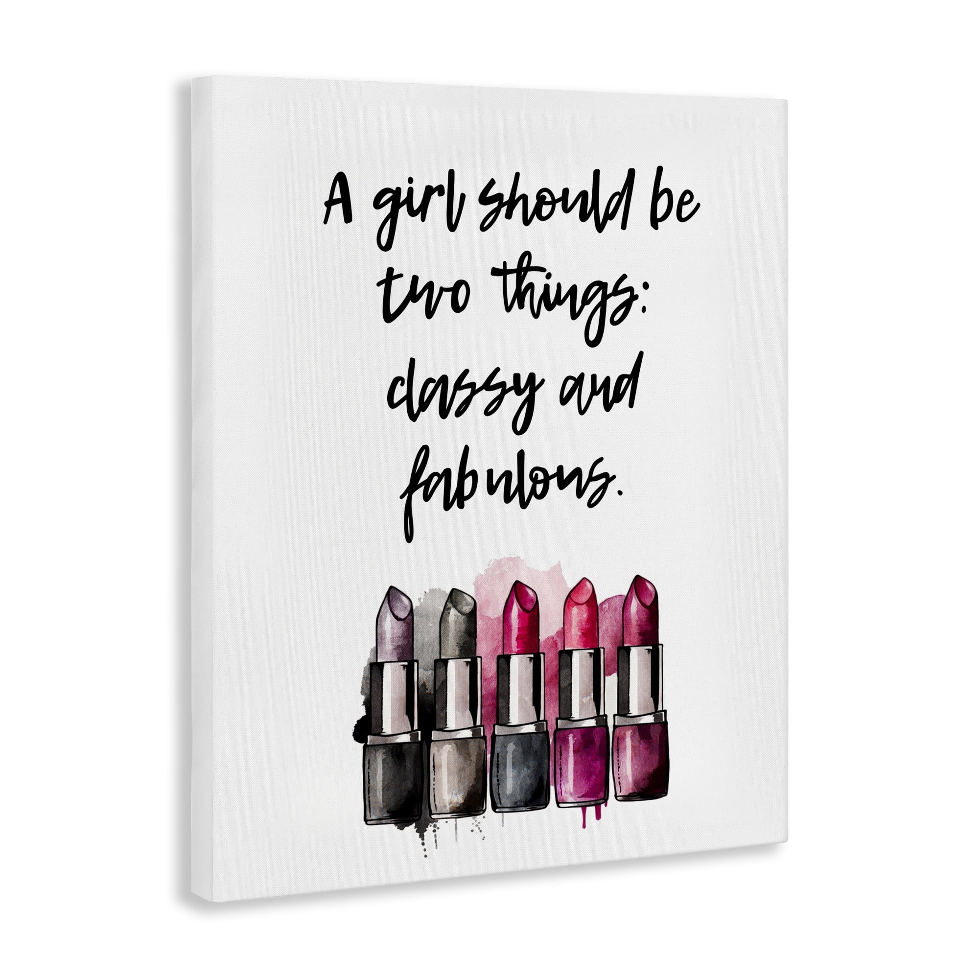 Stupell Industries Classy Fabulous Lipsticks Fashion Painting Wrapped Canvas Art Print Wall Art, 16 x 20