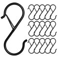 thumbnail image 1 of 17 ganchos en forma de S para colgar hebilla de seguridad, ganchos de bloqueo en forma de S de acero inoxidable de 3,5 pulgadas para dormitorio de colegas, bolsas de toallas, negro, 1 of 5
