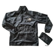 Unisex Rain Jacket with Storage Pouch by Winning Beast®. Black. Large.