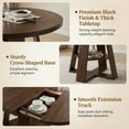 thumbnail image 4 of Miniyam Extendable Round Dining Table for 4–8 People, 43.3” to 59” Retractable Kitchen Table with Storage Shelf, Farmhouse Dining Table, Walnut, 4 of 7