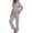 Light Gray, variant on Gaexia Button Down Pajama Set for Women Short Sleeve Long Pants Cozy Two Piece Sleepwear Loungewear Soft Nightwear Pajama Set