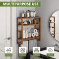 thumbnail image 5 of Bamworld Bamboo Bathroom Shelves Organizer Towel Rack for Storage Brown Adjustable 3 Tiers Floating Shelf over the Toilet Storage with Hanging Rod XXL, 5 of 6