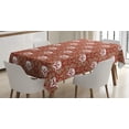 thumbnail image 1 of Ambesonne Gothic Tablecloth Rectangular Table Cover, Baroque Floral Skulls, 52"x70", Ruby Cocoa White, 1 of 3