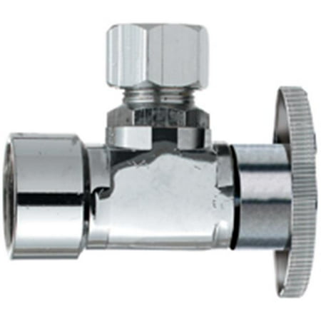 0.375 Inch Angle - PP51PCLF Quarter Turn Angle Valve - 0.5 Fip x 0.375 In.