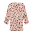 thumbnail image 5 of Nrmvnmi Open Front Cardigans for Women 2024 Retro Print 3/4 Sleeve Cardigans Lightweight Blouse Tops Coat Casual Duster Jackets Pink, 5 of 5