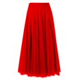 thumbnail image 5 of Women's Solid Color Tulle Skirt, High Waist A-Line Pleated Maxi Skirt, Elastic Waist Layered Mesh Skirt for Formal, Party, Wedding and Special Occasions Red A, 5 of 5