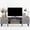 Gray, variant on Vineego TV Stand for 55 Inch TV with 2 Push-to-Open Doors, Mid-Century Modern Media Console with Open Shelves, Entertainment Center for Living Room Bedroom, Beige & White