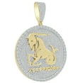 thumbnail image 3 of 48+ Grams XL 3'' Zodiac Sign Capricorn Goat Horoscope Round Pendent Lucky Charm, 3 of 4