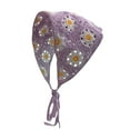 thumbnail image 1 of Yhmxh Hand Crocheted Hook Flower Hollowed Out Triangular Scarf Sweet And Cute Tie Hair Turban Hat, 1 of 1