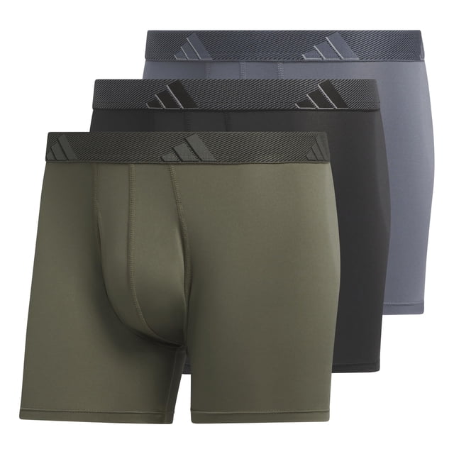 Trunk adidas para hombre, paquete de 3 unidades, verde oliva/negro/gris ónix
