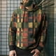 thumbnail image 3 of Sudadera con capucha y estampado de cuadros con costura simulada para hombre, jersey con estampado 3D de bloques de color, sudaderas holgadas unisex para la calle, 3 of 5