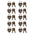 thumbnail image 1 of 10pcs Practical Heart Shape Padlock Mini Cabinet Lock Drawer Lock for Luggage, 1 of 6
