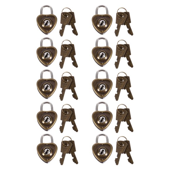 10 Pcs Cadenas en Forme de Cœur Pratique pour Mini Armoire Tiroir pour Bagages